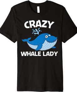 Funny Whale Art For Women Mom Orca Narwhal Blue Whales Premium T-Shirt