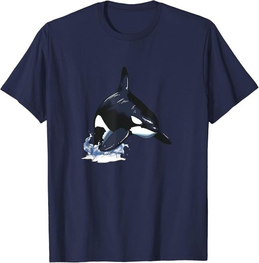 Orca jumps out of the water - Killer Whale Sword Whale Orcas T-Shirt