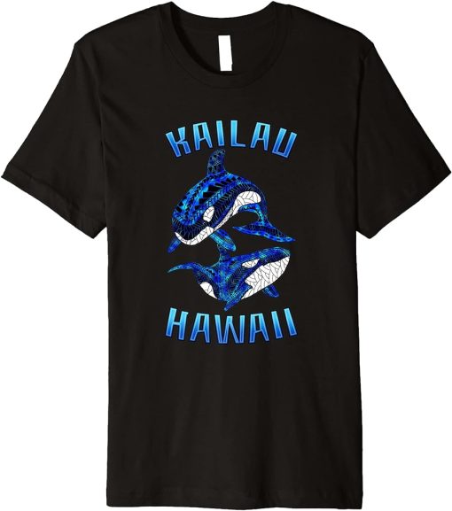 Kailau Hawaii Vacation Tribal Whale Orca Premium T-Shirt