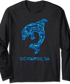 Gig Harbor Washington Native American Orca Killer Whale Long Sleeve T-Shirt