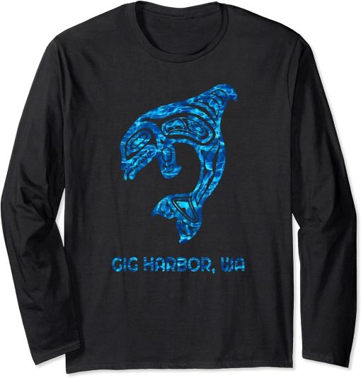 Gig Harbor Washington Native American Orca Killer Whale Long Sleeve T-Shirt