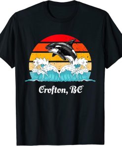 Vintage Courtenay BC Distressed Orca Killer Whale Art T-Shirt